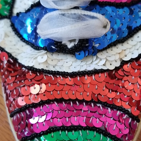 Vintage 1980's Sequin Tennis Shoes - On Your Feet - Picture 4 of 16